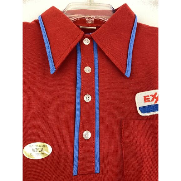Vtg Unitog Exxon‎ Shirt Men's Medium Gas Oil Industry Employee Workwear Uniform - Picture 2 of 12